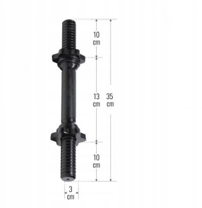Gorilla Sports Gryf do hantli 35cm 30 mm Gorilla Sports czarny gwiazdkowy 4
