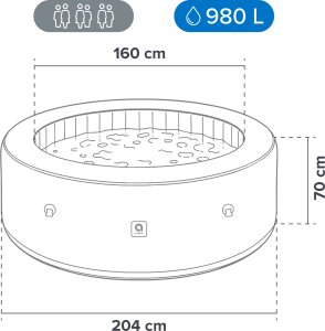 Avenli Spa ogrodowe, jacuzzie pompowane AVENLI NICE 6 osobowe 240x70 silver 49