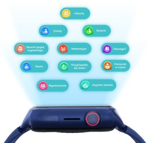 Active Band STELIO Smartwatch dla dzieci Junior Pro AI 4G ST-SWJ102-NB granatowy SIM, GPS, openAI, Android 5