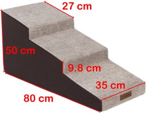 Welsti Schody dla psa Welsti 50 cm 3 pochylne stopnie beżowo-brązowe do 15 kg 5