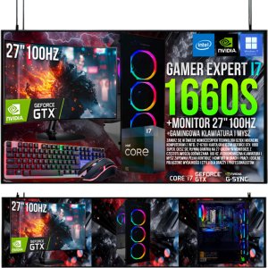 Komputer Adronix PC Gamer Exper I7 32GB DDR4 1TB SSD GTX 1660S Monitor 27' 100Hz 2