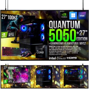 Komputer Adronix PC GAMINGOWY Adronix Quantum i7 32GB DDR5 RTX 5050 8GB 1TB SSD M.2 + MONITOR 27" 100Hz 2