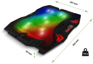 Podstawka chłodząca Evolveo EVOLVEO Ania 5RGB podkładka chłodząca do laptopa 5x wentylator podświetlenie RGB 3