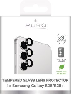Puro Szkło hartowane Puro na tylną kamerę do Samsung Galaxy S26/S26 Plus - z czarną ramką 2