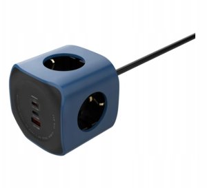 Ładowarka Beline Kostka zasilająca 6w1 Cellline Power Socket Cube 2500W USB/2xUSB-C 65W niebieski 2