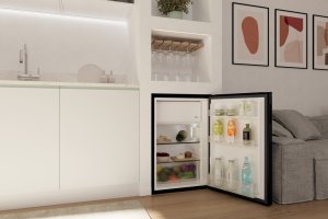 Lodówka Candy City Mini Fridge 300 114 L wysokość 85 cm czarny - Ledusskapis CNOQ2S58EB (8059019103662) 12