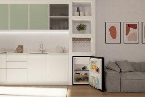 Lodówka Candy City Mini Fridge 300 114 L wysokość 85 cm czarny - Ledusskapis CNOQ2S58EB (8059019103662) 13