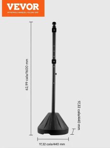 Pn. Stojak na znaki przenośny 152 cm żeliwny z kółkami podstawa balastowa 2 szt 2