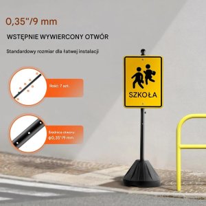 Pn. Stojak na znaki przenośny 152 cm żeliwny z kółkami podstawa balastowa 2 szt 4