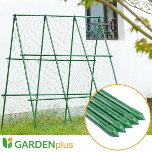 GardenPlus GardenPlus Tyczki do roślin powlekane zielone metalowe 10 szt. 16/180 cm 5