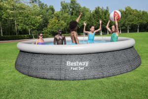 Bestway Bestway Fast Set 57313 basen zewnętrzny naziemny Basen ramowy W kształcie okręgu 9677 l Szary 9