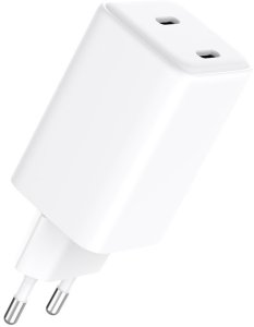 Ładowarka LMP USB-C GaN Dual Power Adapter 65W, QC 3.0 & PD, for all iPhone, iPad and other USB-C devices, variable charging power (max. 65W), 2 USB-C port, white 2