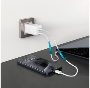Ładowarka LMP USB-C GaN Dual Power Adapter 65W, QC 3.0 & PD, for all iPhone, iPad and other USB-C devices, variable charging power (max. 65W), 2 USB-C port, white 7
