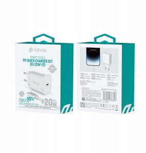 Ładowarka Devia ładowarka sieciowa Smart PD 20W 1x USB-C biała + kabel Lightning - USB-C V2 4