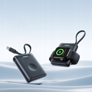 Ładowarka Baseus EnerFill FW11 Przenośna Ładowarka Bezprzewodowa do Apple Watch z Wbudowanym Kablem 5W Czarny 3