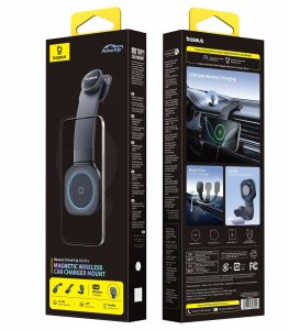Baseus PrimeTrip C03Pro Uchwyt samochodowy magnetyczny z bezprzewodowym ładowaniem naklejany czarny 10