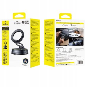 Baseus PrimeTrip VC2 Flex Magnetyczny Uchwyt Samochodowy z Przyssawką Czarny 9