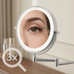 Lusterko kosmetyczne Rea Lustro ścienne kosmetyczne LED Glow Chrom 4