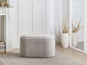 Beliani Ławka ze schowkiem ARTAS sznurkowy Szary 2