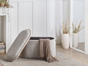 Beliani Ławka ze schowkiem ARTAS sznurkowy Szary 4