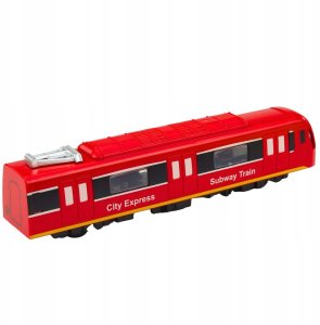 LeanToys Metro Pociąg City Express Otwierane Drzwi Światła Dźwięki Czerwony 4