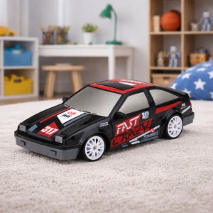 LeanToys Samochód Do Driftu Zdalnie Sterowany RC Coupe Wymienne Koła Czarny 1:24 2