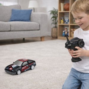 LeanToys Samochód Do Driftu Zdalnie Sterowany RC Coupe Wymienne Koła Czarny 1:24 3