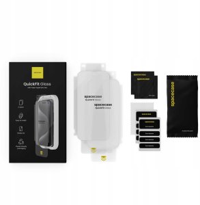 SpaceCase 2x Szkło hartowane z aplikatorem SPACECASE QuickFit Glass do iPhone 14 Pro Max 12