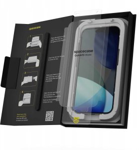 SpaceCase 2x Szkło hartowane z aplikatorem SPACECASE Quickfit Glass do iPhone 16 Pro/17/17 Pro 12