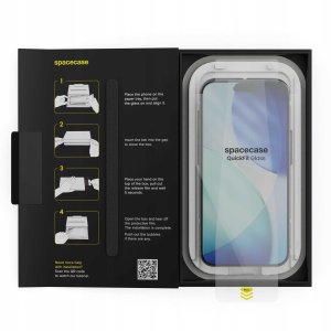SpaceCase 2x Szkło hartowane z aplikatorem SPACECASE Quickfit Glass do iPhone 16 Pro/17/17 Pro 3