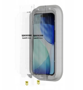 SpaceCase 2x Szkło hartowane z aplikatorem SPACECASE Quickfit Glass do iPhone 16 Pro/17/17 Pro 9