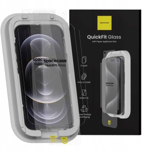 SpaceCase 2x Szkło hartowane z aplikatorem SPACECASE QuickFit Glass do iPhone 12 Pro Max 11