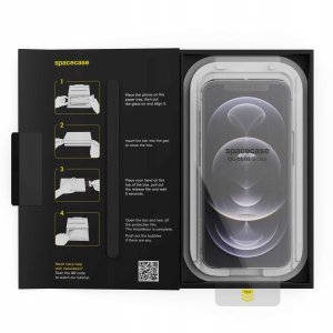 SpaceCase 2x Szkło hartowane z aplikatorem SPACECASE QuickFit Glass do iPhone 12 Pro Max 3