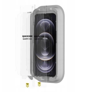 SpaceCase 2x Szkło hartowane z aplikatorem SPACECASE QuickFit Glass do iPhone 12 Pro Max 6