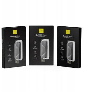 SpaceCase 2x Szkło hartowane z aplikatorem SPACECASE QuickFit Glass do iPhone 16 Pro Max 15