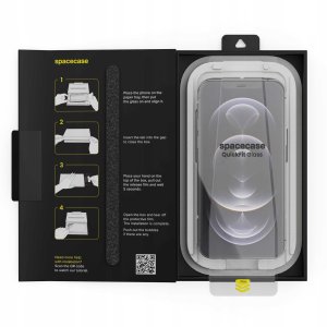SpaceCase 2x Szkło hartowane z aplikatorem SPACECASE QuickFit Glass do iPhone 12/12 Pro 4