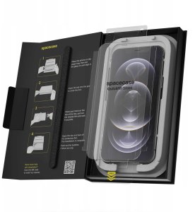 SpaceCase 2x Szkło hartowane z aplikatorem SPACECASE QuickFit Glass do iPhone 12/12 Pro 10