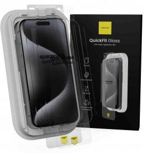 spacecase 2X Szkło Hartowane Z Aplikatorem Quickfit Glass Do Iphone 15 Pro 15
