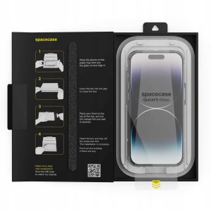 SpaceCase 2x Szkło hartowane z aplikatorem SPACECASE QuickFit Glass do iPhone 14 Pro 5