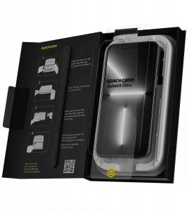 SpaceCase 2x Szkło hartowane z aplikatorem SPACECASE QuickFit Glass do iPhone 13/13 Pro/14/SE4 (2025) 3