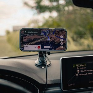 SpaceCase Uchwyt samochodowy z ładowarką indukcyjną do Magsafe na szybę SPACECASE Car Holder MagCharge WM12B Czarny 6