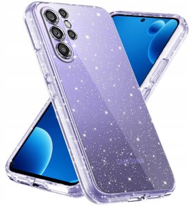 krainaGSM Etui do Samsung S26 Ultra CASE CLEAR BROKAT BŁYSZCZĄCE MIENIĄCE 2MM + SZKŁO 6