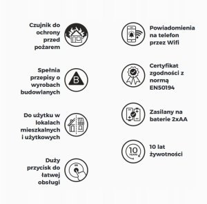 SafeMi SAFEMI Czujnik dymu - WiFi - SHS-10W 6