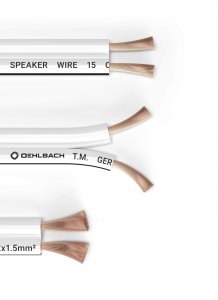 Oehlbach Kabel Przewód głośnikowy Oehlbach 195 - 2x1,5mm 20 metrów Biały 3