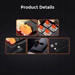 Klawiatura Redragon Klawiatura mechaniczna Redragon K633 Ryze Red Switch USB Czarno-złoty 7