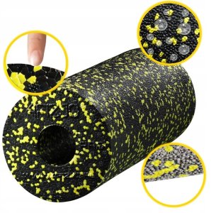 4fizjo 4FIZJO Wałek do masażu Piankowy EPP 33 cm x 14 cm Czarno - Żółty 7