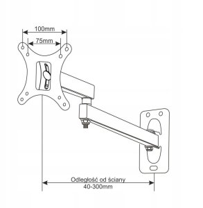 Art REGULOWANY OBROTOWY UCHWYT WIESZAK MONITOR telewizor 13-27 CALE 3