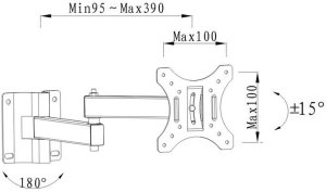 Art REGULOWANY OBROTOWY UCHWYT WIESZAK MONITOR telewizor 13-27 CALE 5