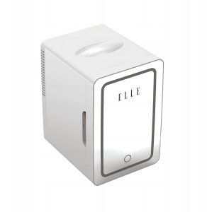 Lodówka turystyczna Elle Mini lodówka z lusterkiem do makijażu LED ELLE 6L biała 4
