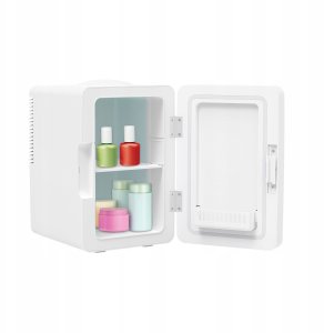 Lodówka turystyczna Elle Mini lodówka z lusterkiem do makijażu LED ELLE 6L biała 9